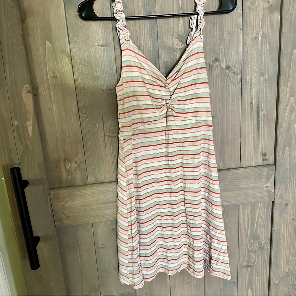 Striped Sundress With Ruffled Straps